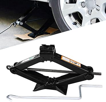 AUTOFU 2 Tonne Scissor Lift Jack with Crank Handle Car Accessories Wheel Tire Tools Floor Jacks for Cars Van Tire Repair Tool Kits