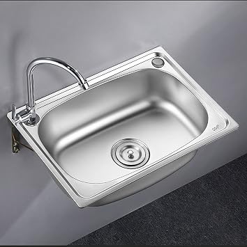 Commercial Stainless Steel Wall Mounted Hand Sink - Stainless Steel Sink - Small Single Tank - Simple Kitchen Sink, Sink, Lavatory and Wall Mount with Bracket