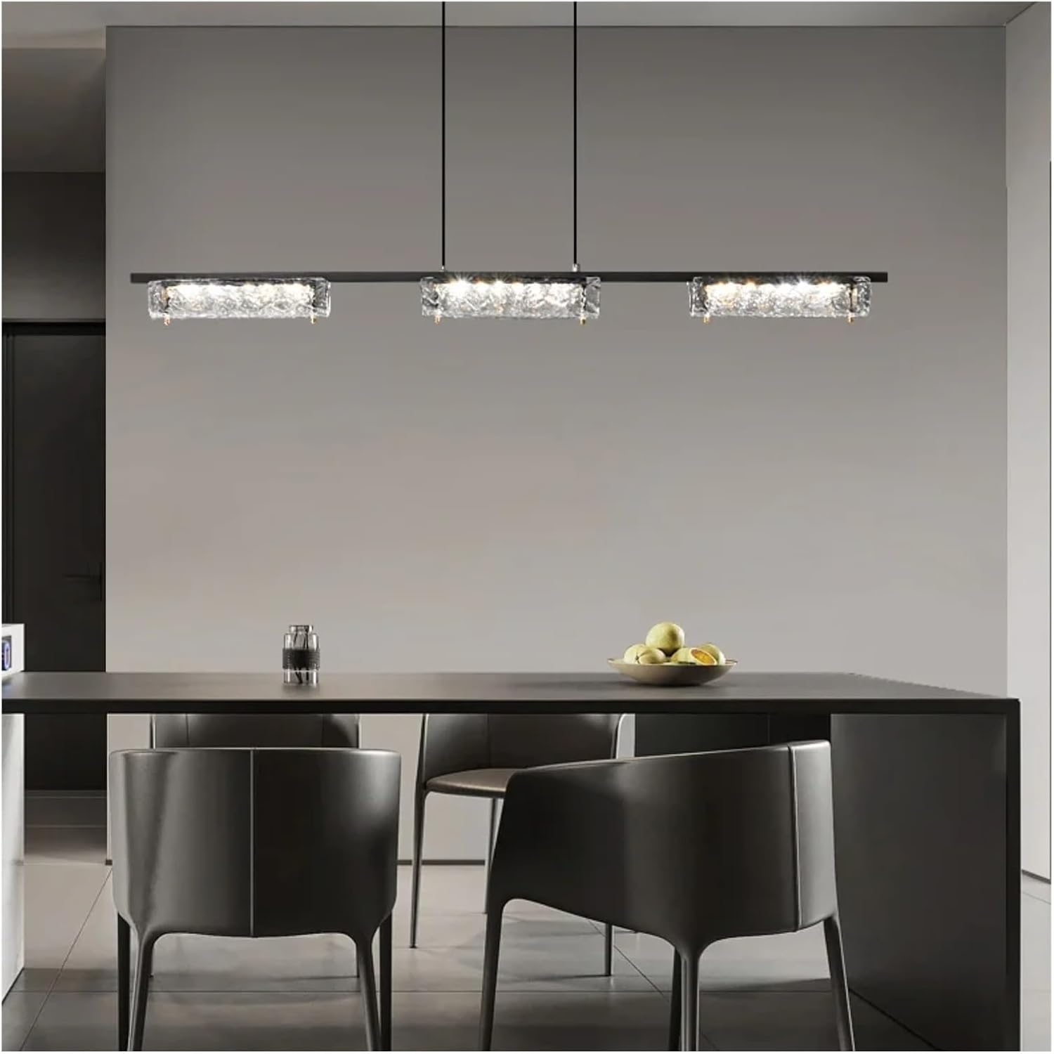 Wallps, Diniroom Black Lights for Kitchen Dinitablep Led Glass Decoration with Remote Modernps,Lights/Color/3Lights