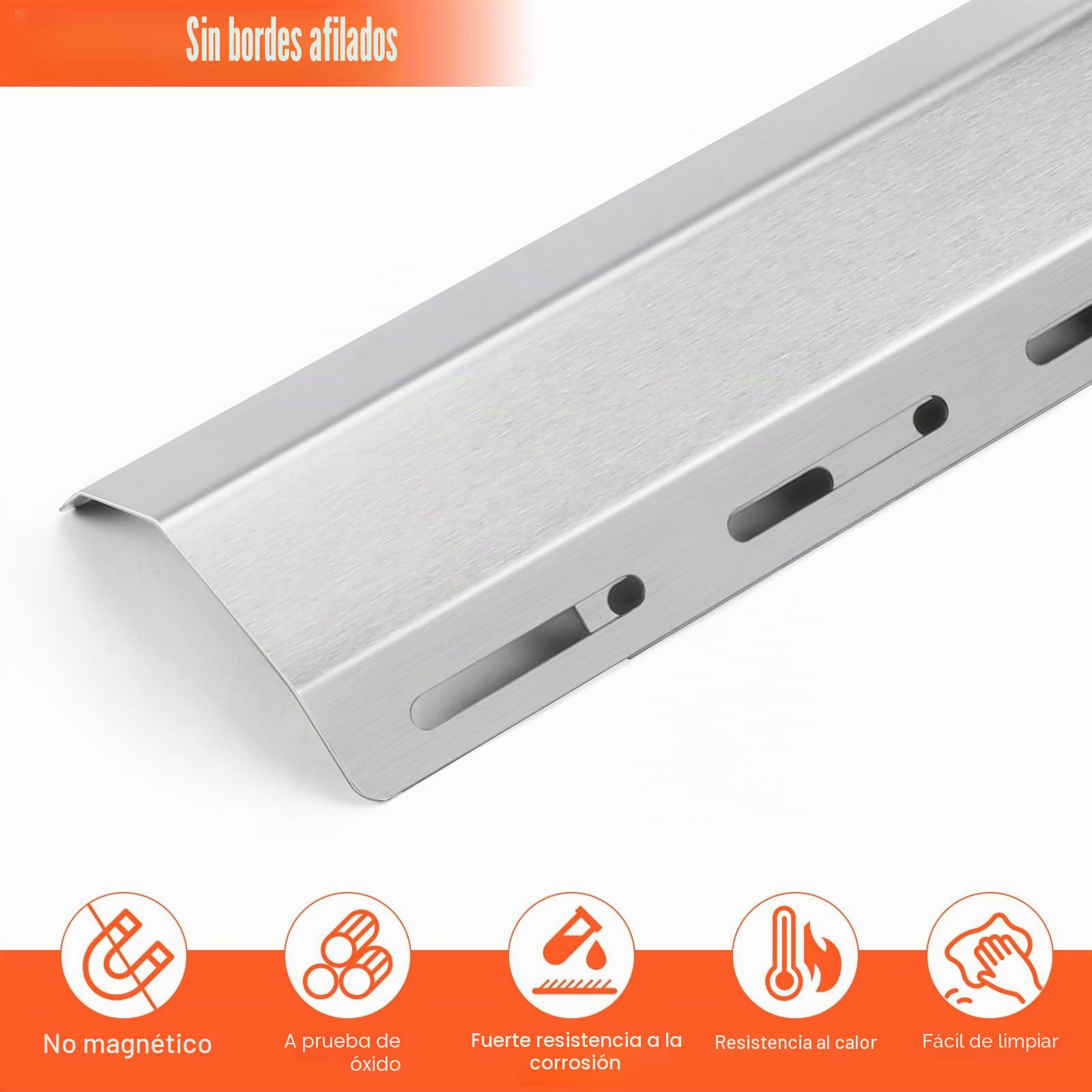 GFTIME 45629 30 cm a 72 cm Universal Placa de Calor Barbacoa de Gas Piezas de Repuesto Parrilla Campingaz, CCLIFE, Landmann, Charbroil, Broil-Master Barbacoa Acero Inoxidable BBQ Reemplazo(3 Piezas)