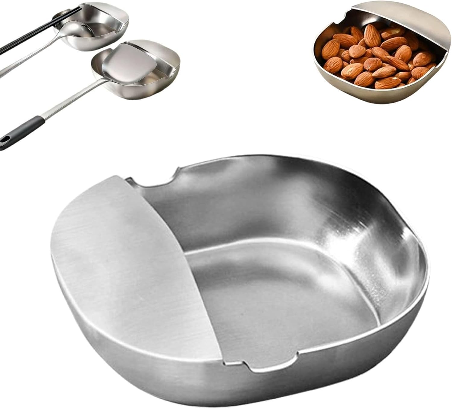 304 Stainless Steel Spoon Rest & Multipurpose Kitchen Utensil Holder, Self-Standing Ladle Holder with Stable Base, For Spatulas, Ladles, And Chopsticks (2)