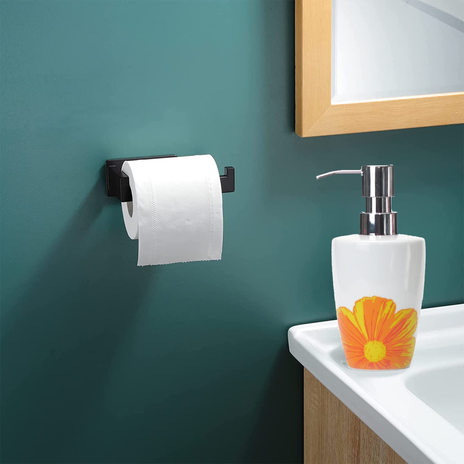 FIVE BAMBOOS Portarrollos Papel Higiénico Adhesivo - Sin Taladro Porta