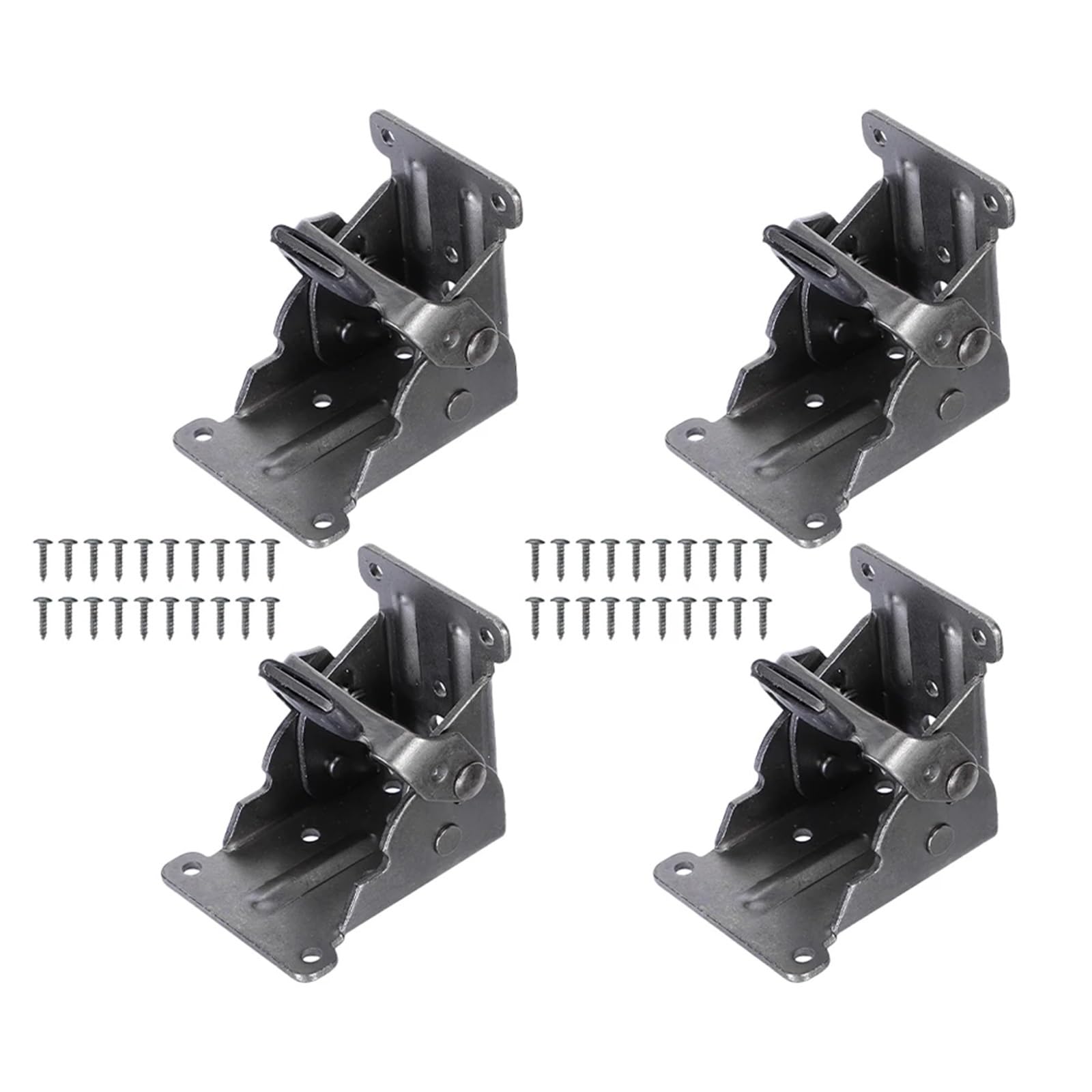 Folding Table Leg Hinge 12Pcs Steel Bracket 90 Degree Foldable Support for Chair Legs Furniture Hardware Galvanized(Black)