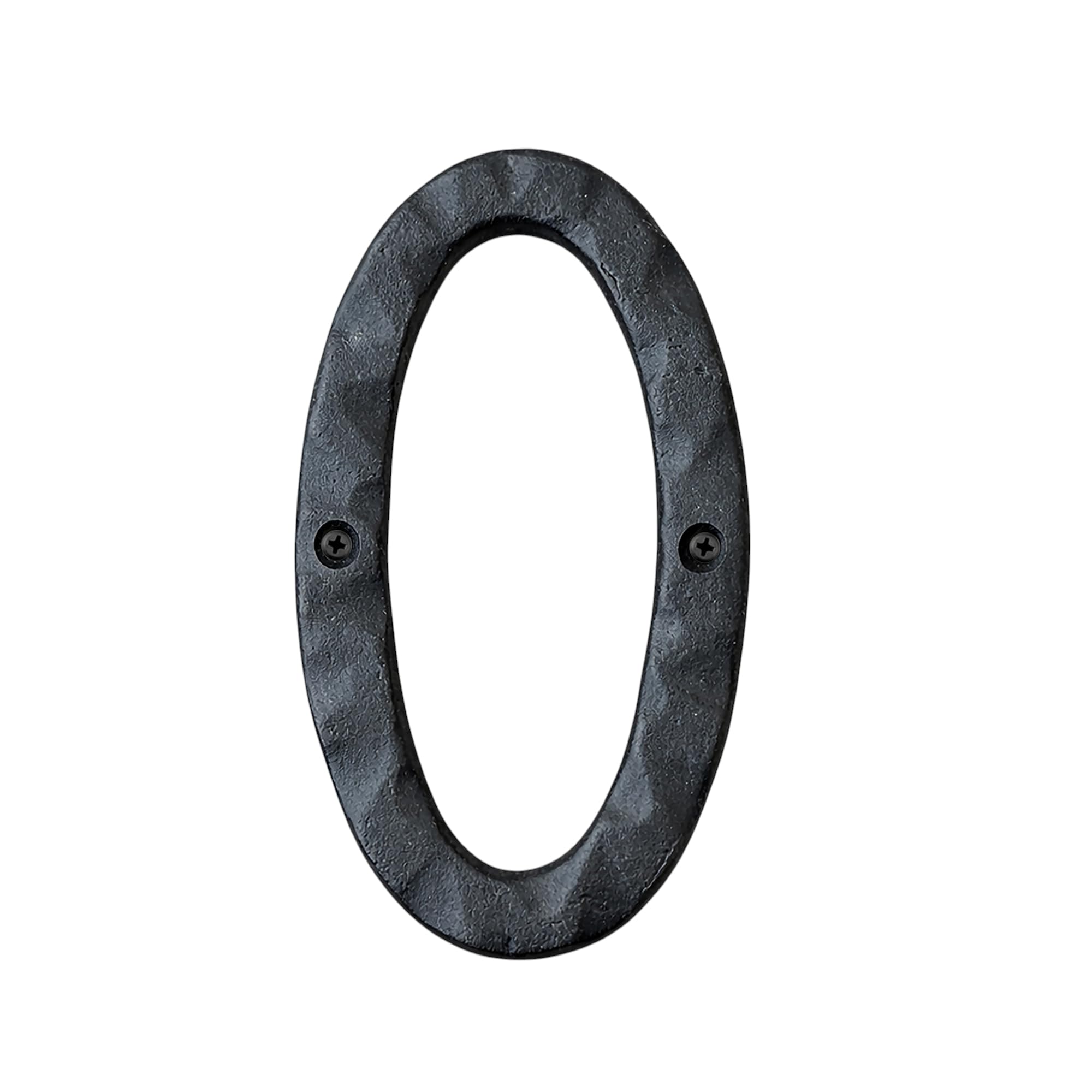 NACH House Numbers for Outside, 5.5 inch Black Address Numbers for House - Number 0 - Rustic Numbers for Outside with Mounting Hardware