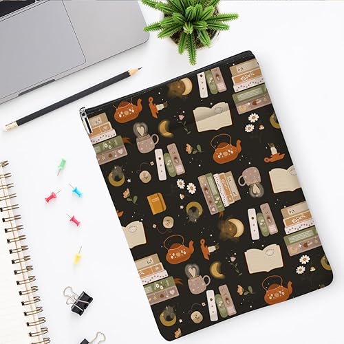 Miniatura 6 de Funda protectora de libro con cremallera para libros de tapa dura, lavable, bolsa de regalo impresa para mujeres, mamá, jefe, cumpleaños, funda para