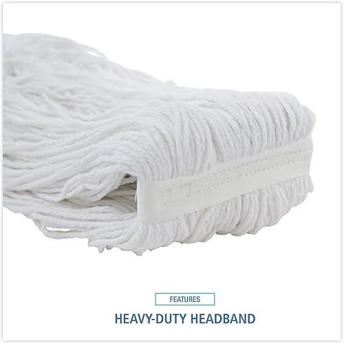 Miniatura 6 de Boardwalk BWK2032RCT No. 32 Rayón Corte Cabeza de Trapeador Mojado - Blanco (12Cartón)