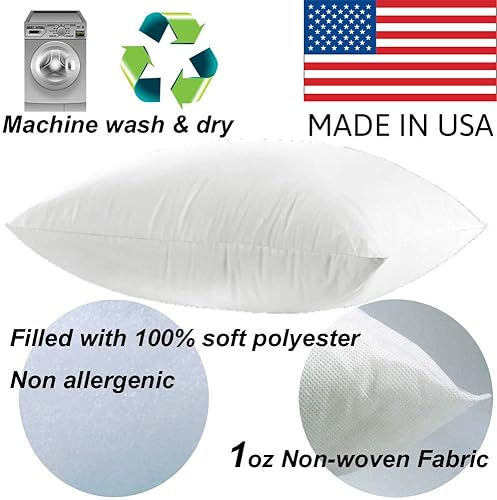Miniatura 3 de MSD Relleno de almohada de 26 x 26 pulgadas, hipoalergénica, cuadrada, relleno estándar de poliéster blanco, relleno de almohada europea para sofá,