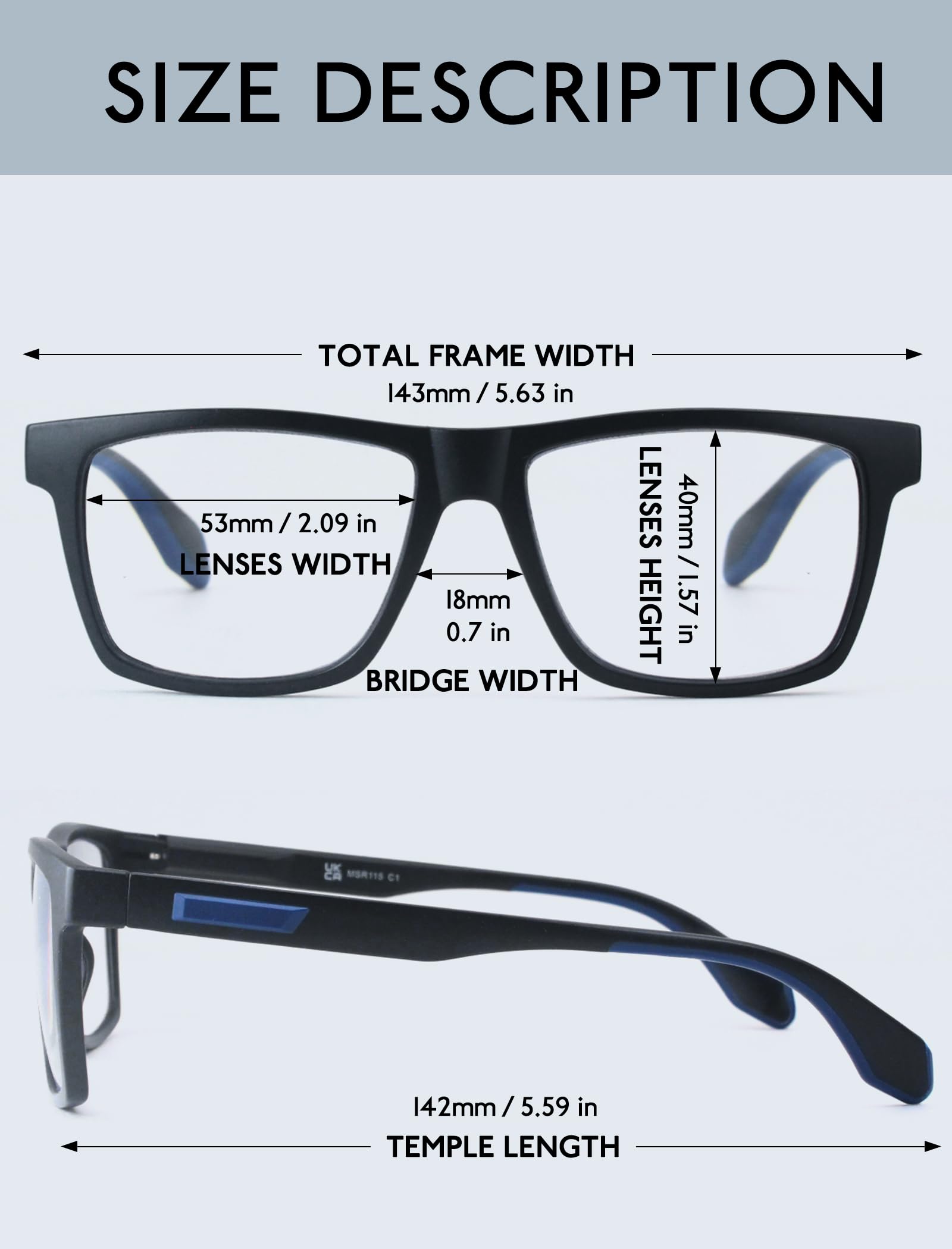 MODFANS Varillas de Goma,Un Pack de 4 Gafas de Lectura Hombres Anti Luz Azul,Lente Clara,Vision Clara,Ligeras Comodas,Colores Mezclados