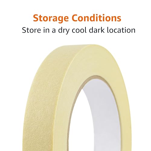 Amazon Basics Masking Tape, Pack of 3 Rolls, Beige, 0.7 inch x 180 feet(Beige,0.7 Inch by 180 Feet)