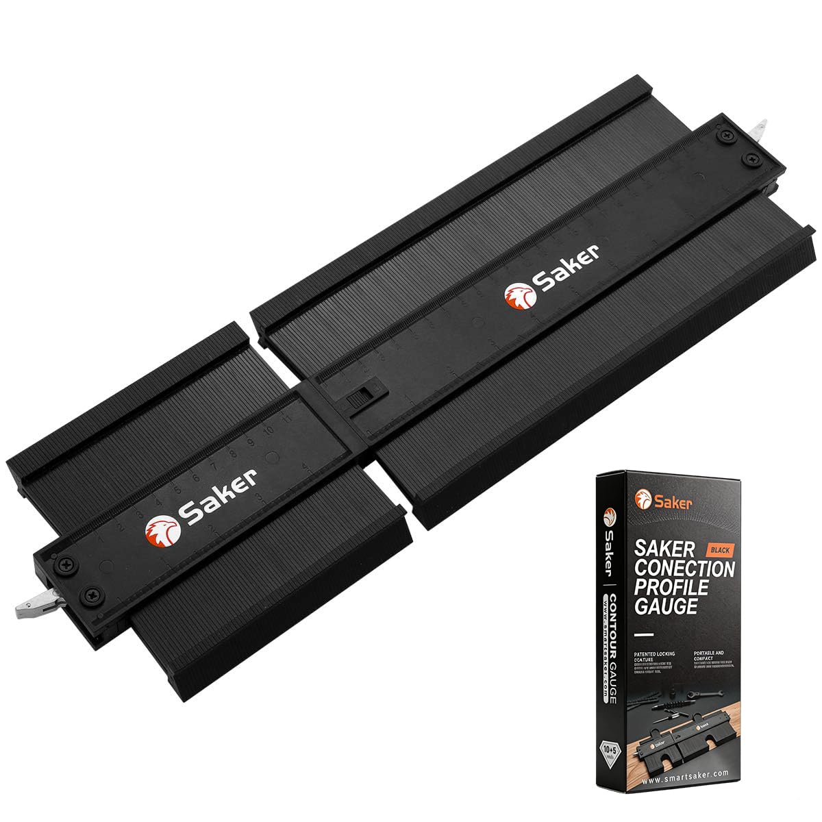 Saker Contour Gauge Profile Tool (12cm+25cm(Black))