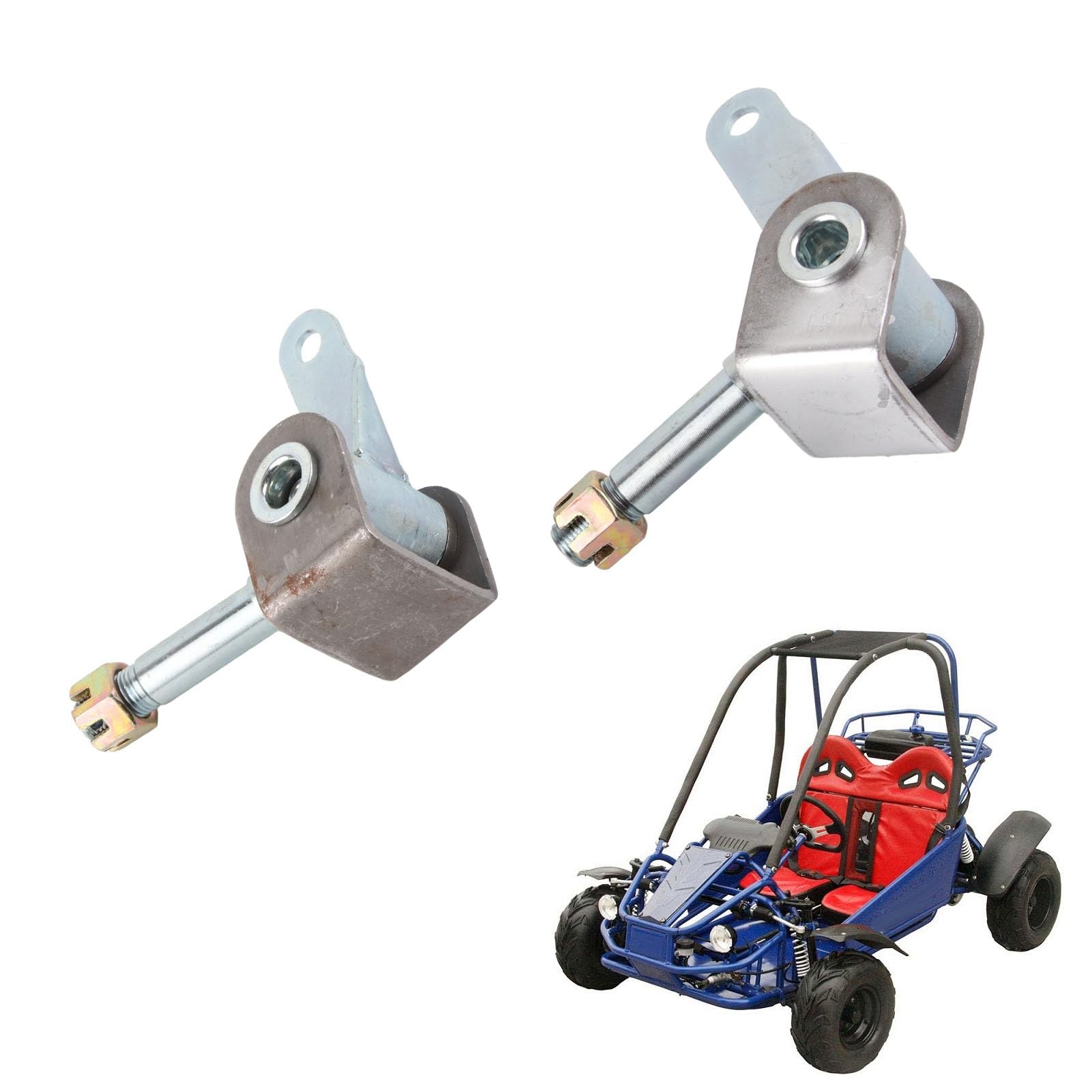 M16 Vordere Lenkknöchel Rechts Links Stahllegierung Spindelhalterung Set für Go Kart