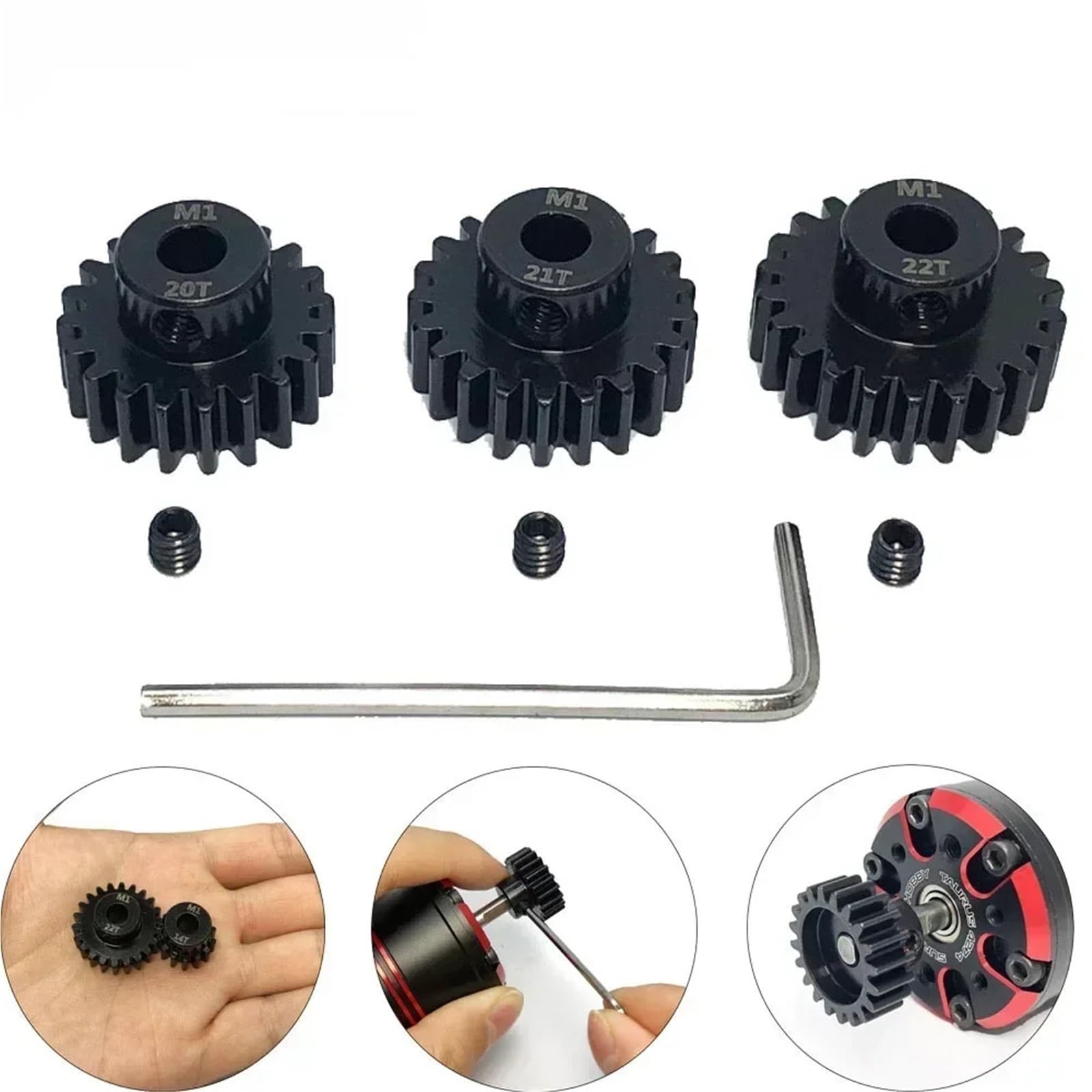 Recambios Rc Para 1/8 1/5 3 Uds M1 5mm 11T-13T/14T-16T/17T-19T/20T-22T/23T-25T/26T-28T/28T-30T Engranaje Motor Piñón RC Para Buggy Car Monster Truck(29T 30T 31T)