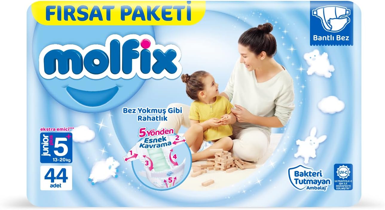 Molfix Bebek Bezi 3D Juniorplus 5+ Beden Fırsat Paketi 44 Adet - 5+
