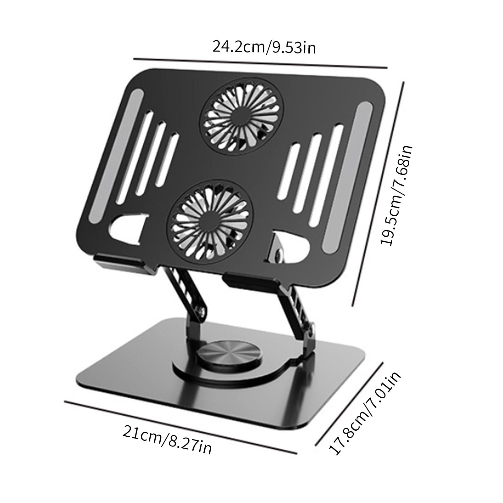 Soporte ergonómico para portátil con diseño giratorio de 360 grados y altura de ajuste para un trabajo óptimo. Soporte de refrigeración para portátil