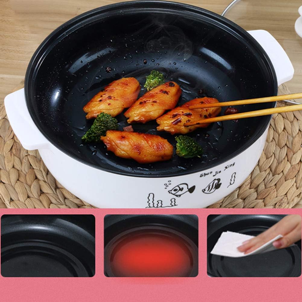 Non-stick Electric Skillet & Steamer - Stainless Steel, Multi-function, 21cm x 21cm x 13.5cm, 400-800W, 1 x Electric Cooker