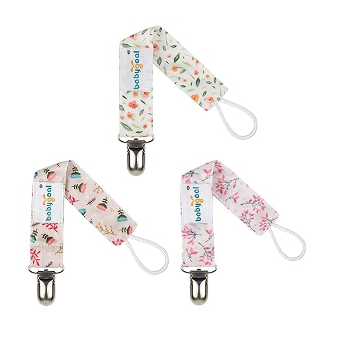 Miniatura 7 de Babygoal 6MP21 Juego de 6 prendedores para chupón para niños y niñas, se adaptan a la mayoría de los estilos de chupones y juguetes de dentición