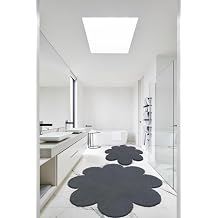 Rachel Carpet 2'li Koyu Gri Banyo Hal s  Pelu  Post Hal  Klozet Tak m  60x60 Papatya Ve 80x80 Papatya