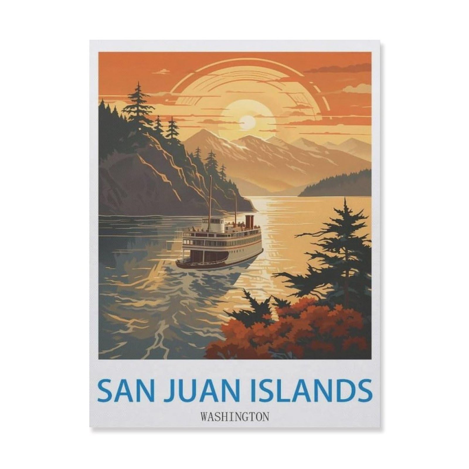 San Juan Islands Washington，Tin Signs Gift Funny Vintage Metal Sign Plaqu Poster Wall Art Pub Bar Kitchen Garden Bathroom Home Decor(15x30cm）6x12 inch-EI30