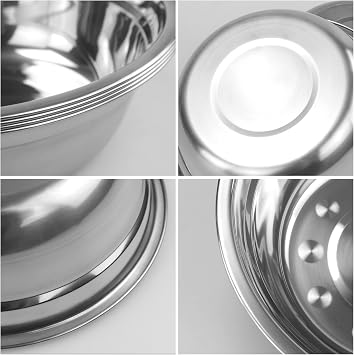 Stainless Steel Mixing Bowls for Kitchen, 4 Pack 8.6 Mixing Bowls Set, Stackable Bowl for Baking Serving Cooking Food Prep Storage