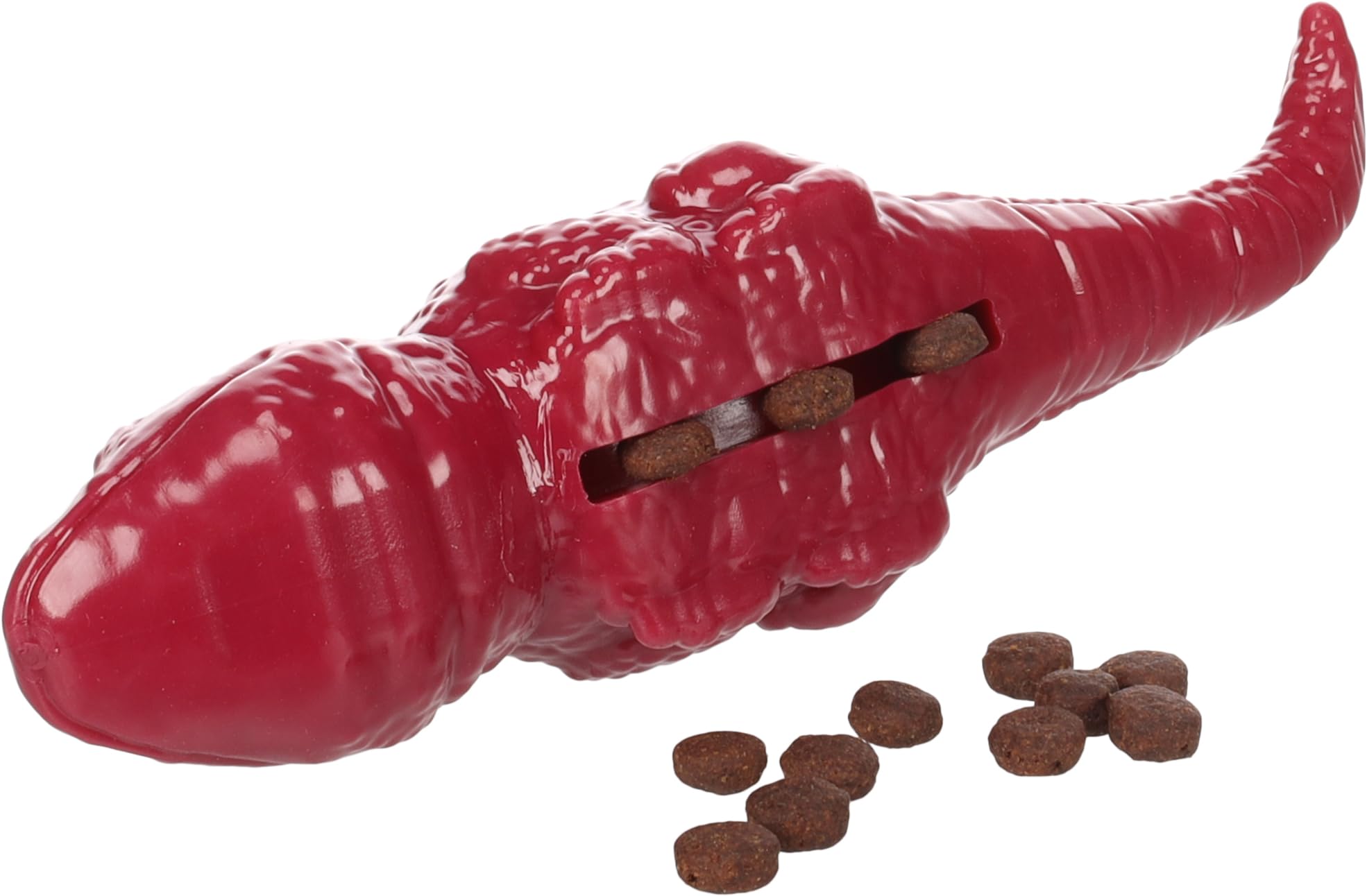 Flamingo Toy for Dogs Dilo Iguana Bordeaux - 7.6 x 26.1 x 7 cm - Can be Filled with Snacks - With Squeaker