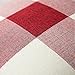 MIULEE Pack of 2 Christmas Classic Farmhouse Buffalo Check Plaids Linen Soft Soild Decorative Square Porch Throw Pillow Covers Home Decor Cushion Case for Sofa Bedroom 18x18 Inch, White and Red