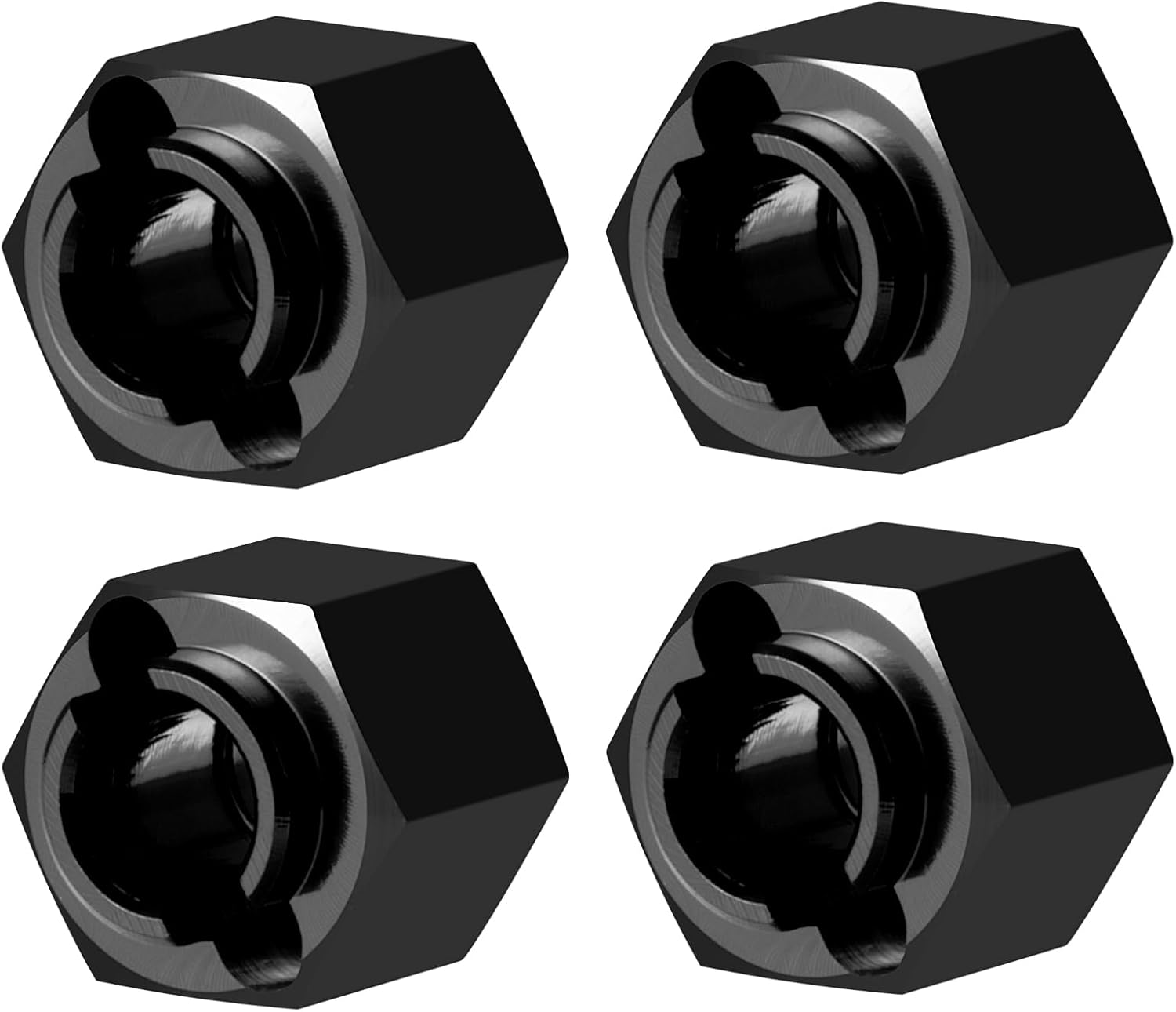 RCHUBAM 1/18 RC Wheel Hex 4PCS 6mm Wheel Hex Adaptor Set Compatible with Redcat Ascent 1/18 Scale Ascent RC Rock Crawler Car (Black)