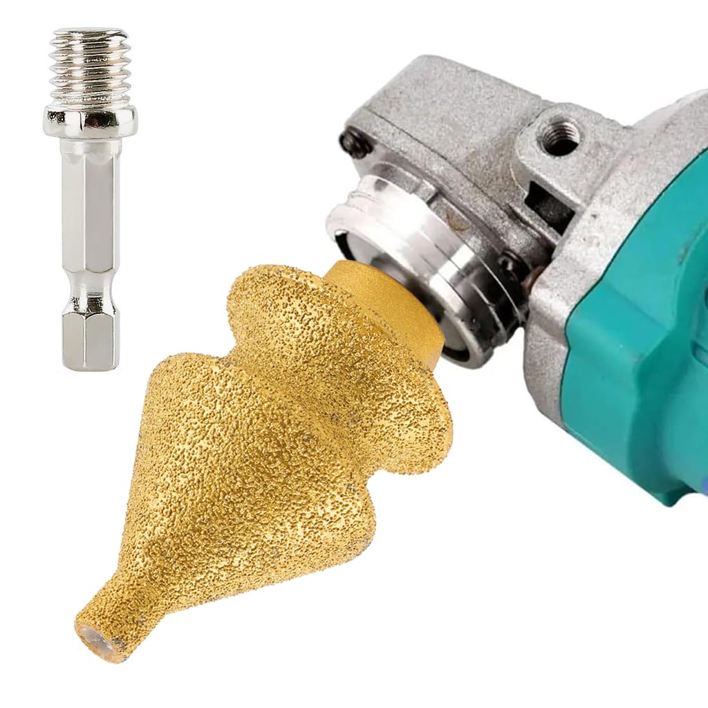 Serplex® Diamond Drill Hole Saw & Chamfering Tool Set, 38mm M10 Diamond Coated Core Drill Bit with Hex Shank Extension, Hole Cutting & Edge Beveling Tool for Grinder Hole Concrete Tile Glass Ceramic-image-12