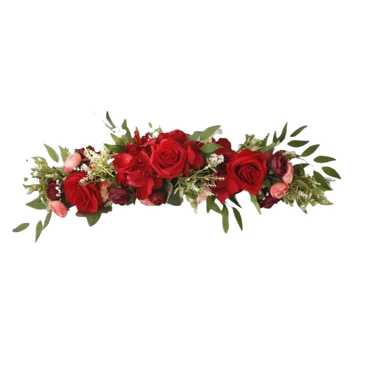 künstlicher Hochzeitsbogen Blumen Kit Hochzeitsbogen Blumen Hochzeitsblumen Rosenblumengirlande for Tischmitte Tür Wanddekoration(Red)
