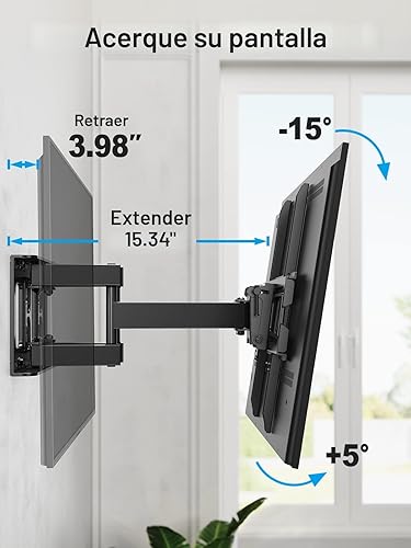 Miniatura 7 de Pipishell Soporte de pared para TV para televisores LED LCD OLED 4K de 26-70 pulgadas de hasta 99 libras, soporte de montaje de TV de movimiento