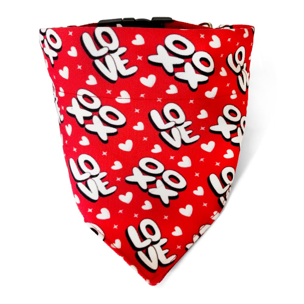 That Dog In Tuxedo Valentines Day Bandana/Dog Scarf with Adjustable/Removable Dog Collar for Dog Birthday/Valentines Party (M-L, XOXO Love - RED) (B0CTG4VHM5) Amazon Price History, Amazon Price Tracker