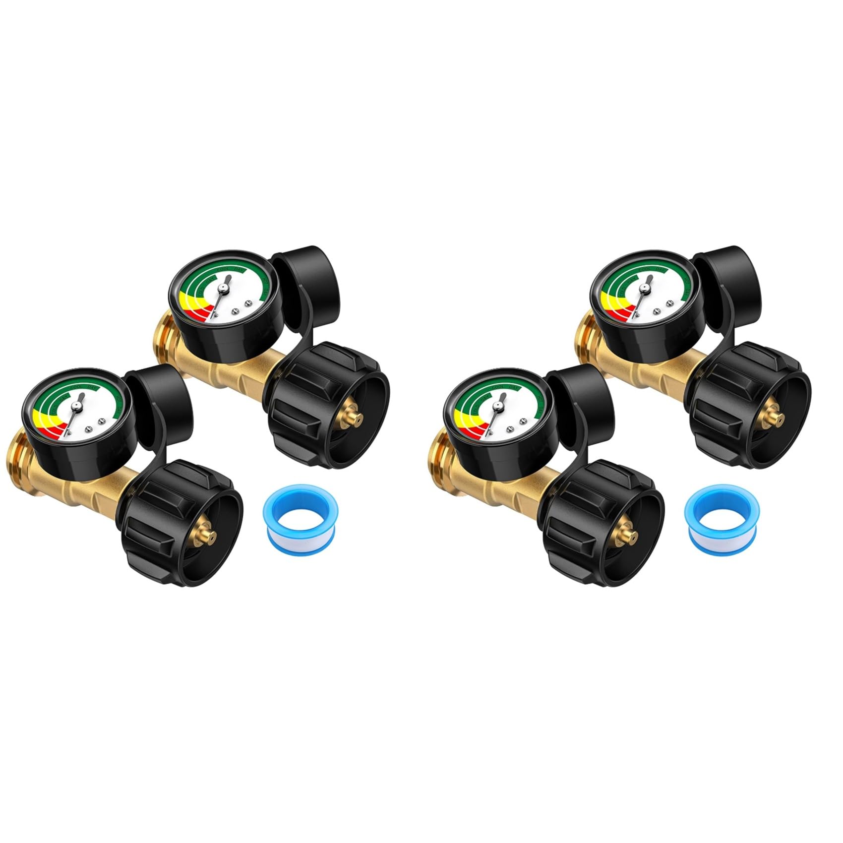 Jnchdghwa Black 4 Pack Propane Tank Gauge Level Indicator, Propane Gauge, Propane Gas Pressure Gauge Propane Heater, Fire Pit, Bbq Grill