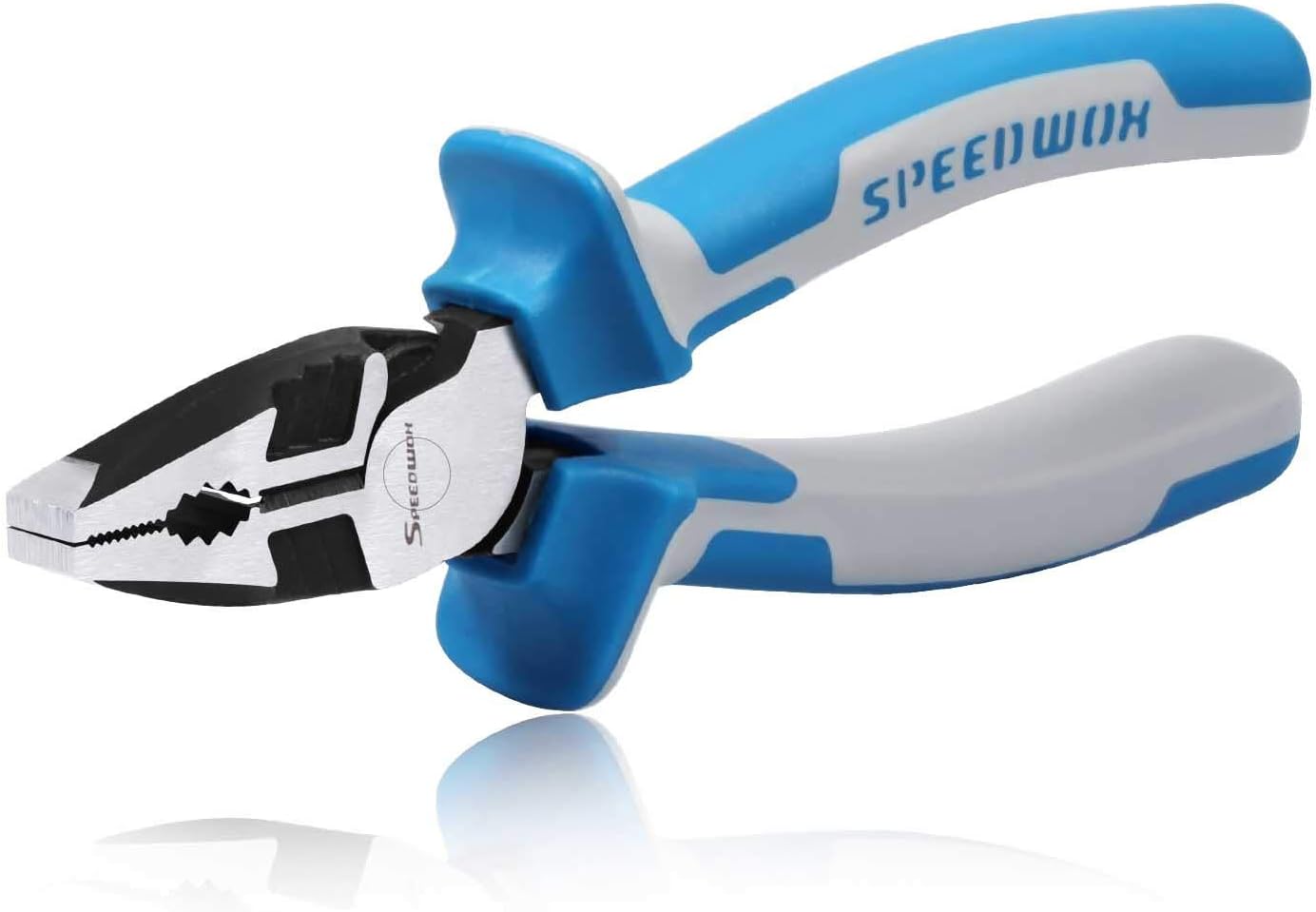 SPEEDWOX High Leverage Combination Pliers 6 Inches Lineman's Pliers CR-NI Steel Linesman Pliers Heavy Duty Wire Cutters Reduce Effort by 35%