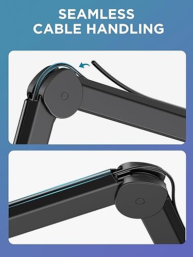 Miniatura 2 de InnoGear Brazo de brazo de micrófono, soporte para micrófono con canales de gestión de cables, elevador de altura para Blue Yeti FIFINE AM8 K669B