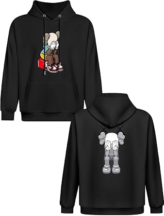 ViLiv KAWS KAWS KAWS Jersey Jacket, Coat, Mens, Womens, Trainer, Sweatshirt, Hood, Casual, Long Sleeve, black-kaws Kaws, 2XL