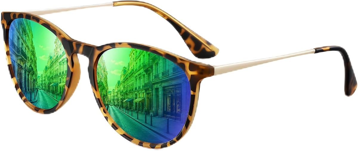 CHBP Gafas de sol polarizadas para mujeres y hombres - Moda 2026 Vintage Clásico Retro Lente espejada redonda Estilo de diseñador