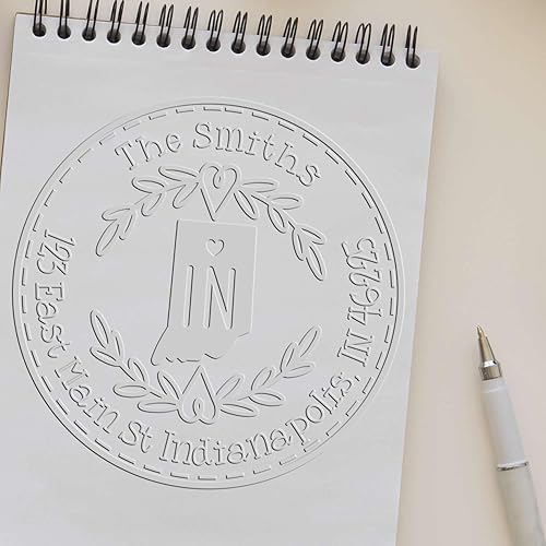 Miniatura 453 de Round State Love - Sello de dirección de devolución para Texas, uso con almohadilla de sello, mango de madera, sello de dirección de Texas