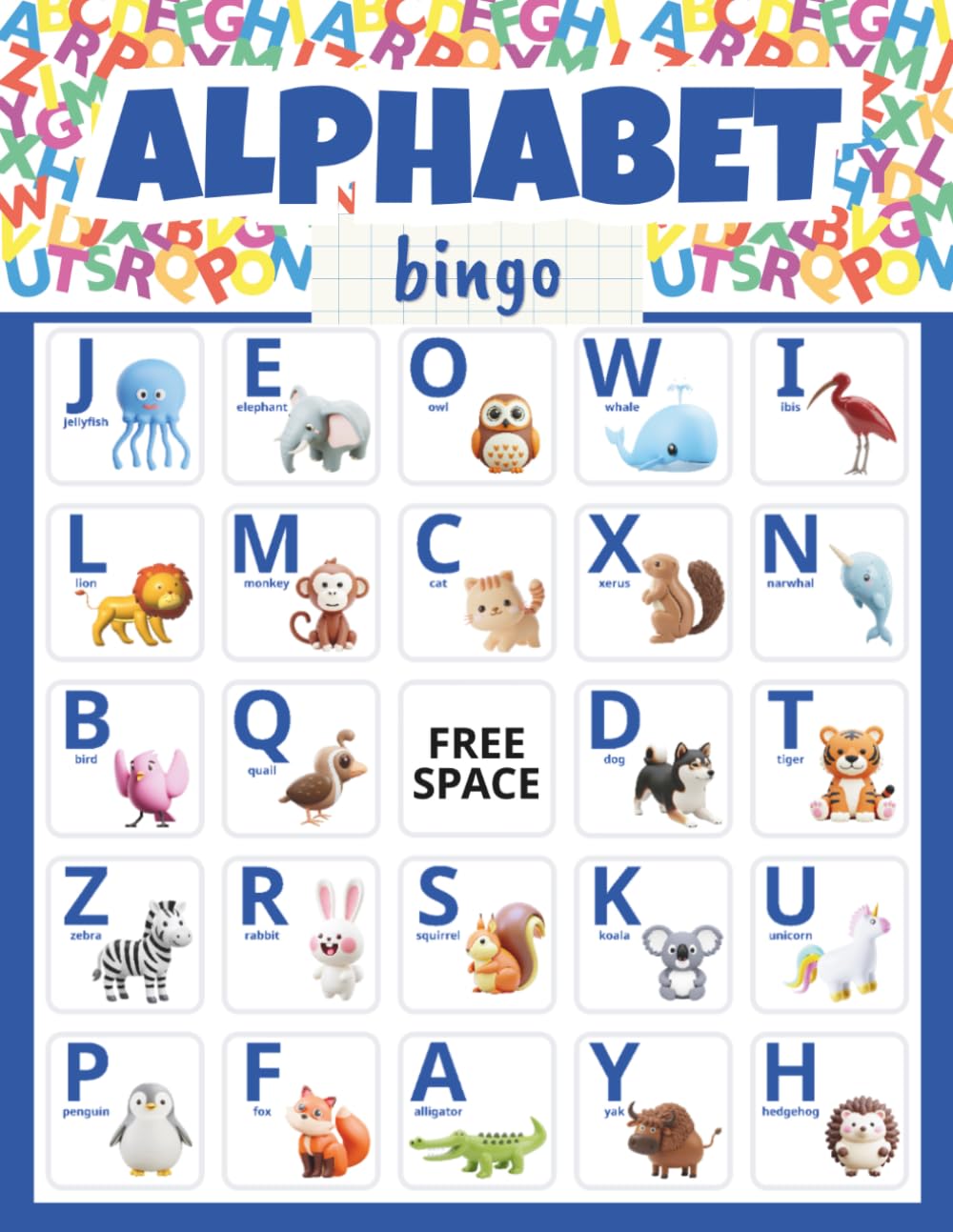 Alphabet Bingo: 32 player Letter Learning Party Games for Preschool Classrooms, Early Literacy Centers, and Educational games for kids