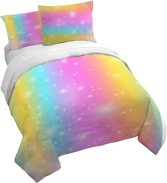 Yasida Rainbow Bedding Single Set 135cm X 200cm Pillowcase Girls Duvet Cover Sets For Single Bed, For Girls Bedding Single Bedding Collection Modern Bedroom Rainbow High Bedding Kids