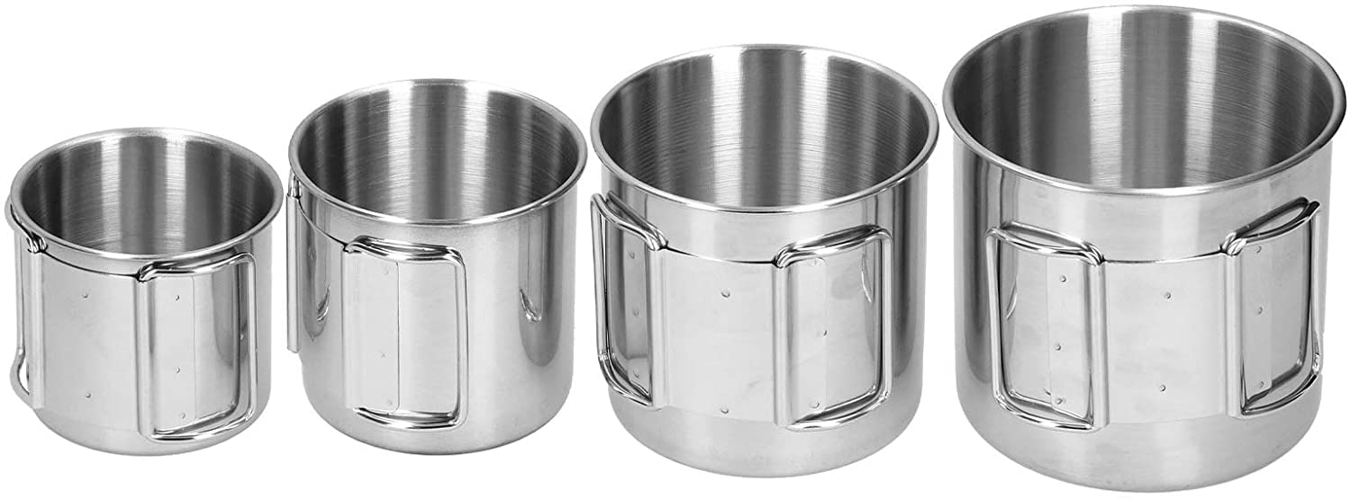 Bol en acier inoxydable et tasse pliante pour pique-nique et camping
