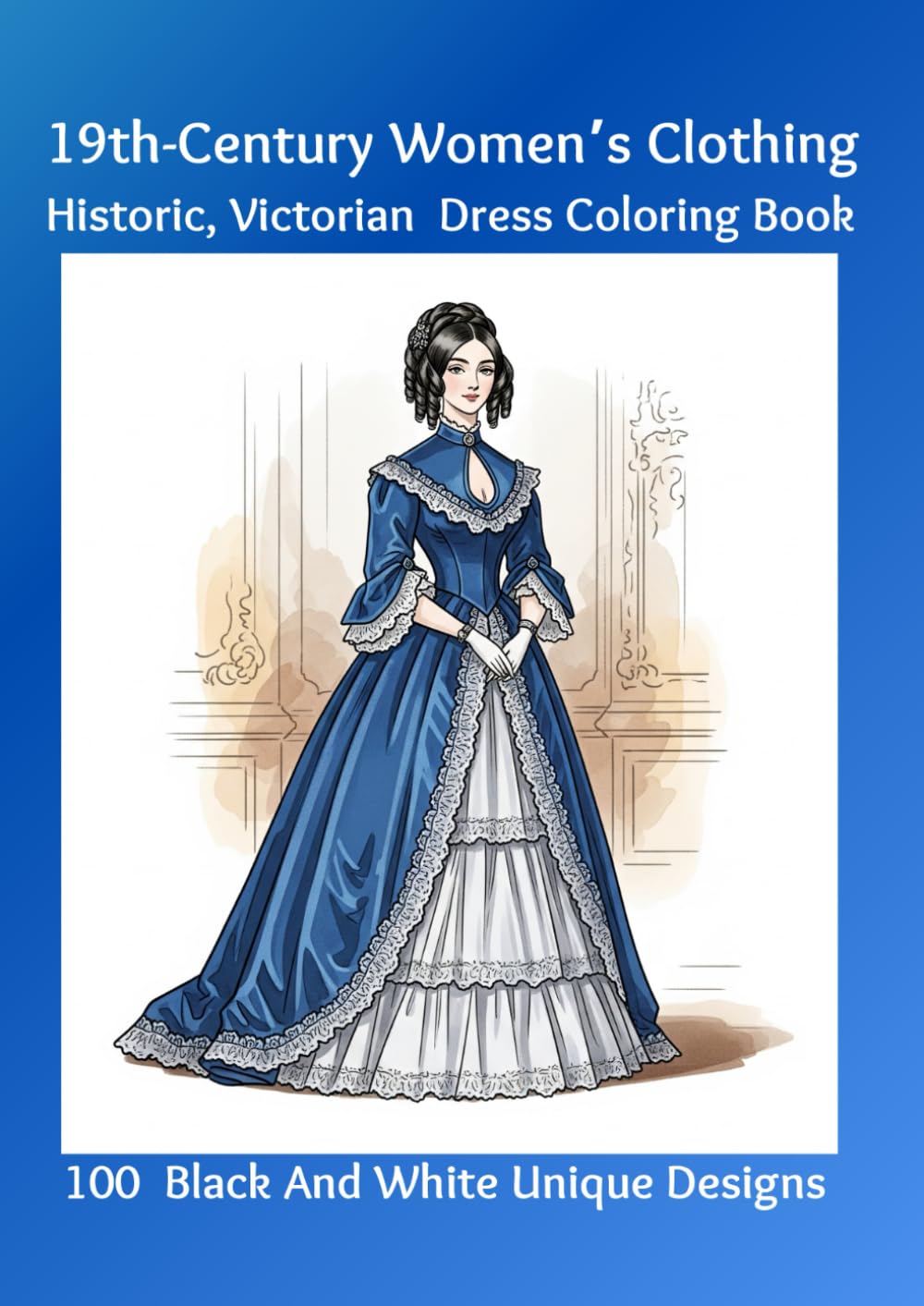 Dessin de mode victorienne à colorier pour vaincre l'ennui et le stress