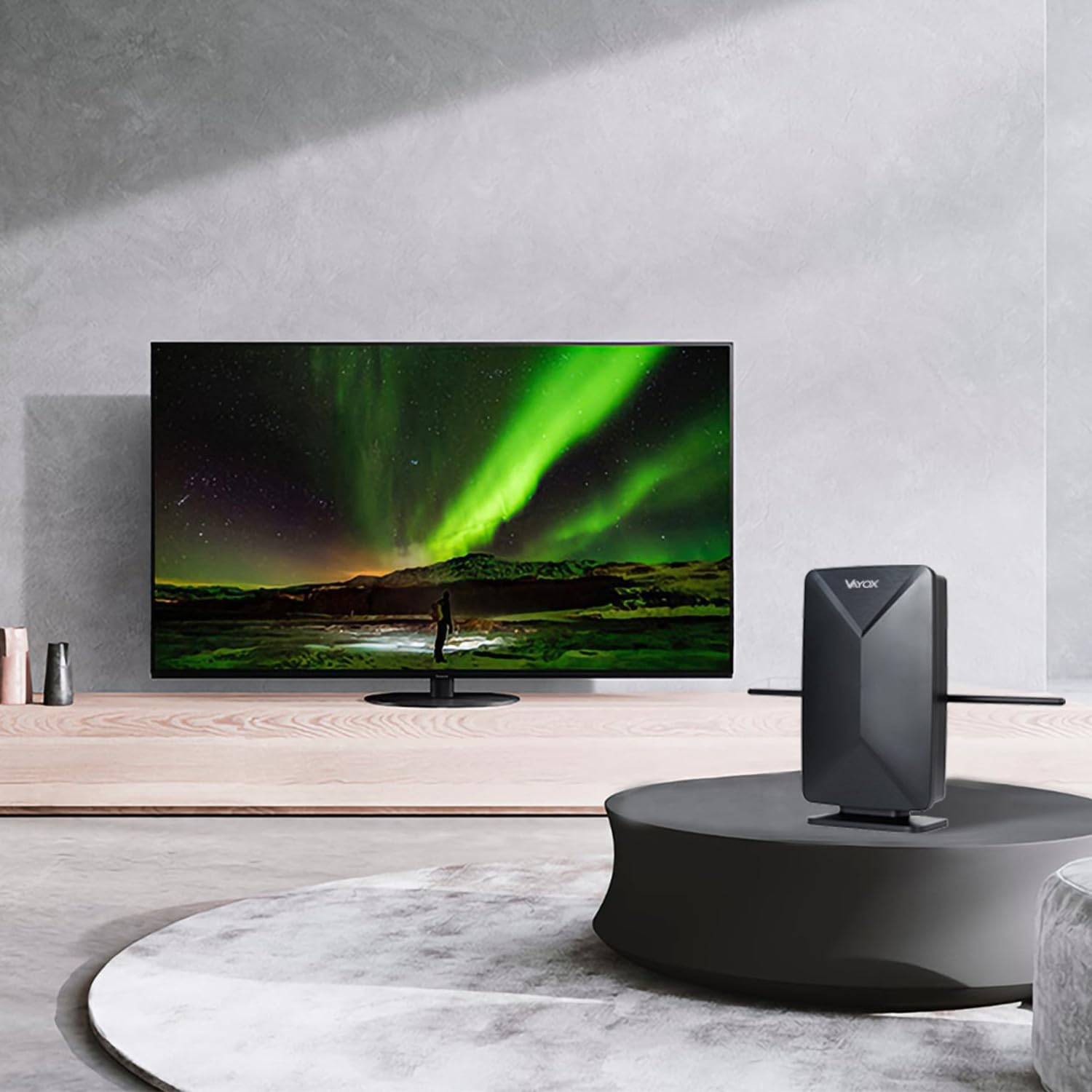 Antenna attiva, da interno, da esterno, DVB-T2, TV terrestre 4K, Vayox