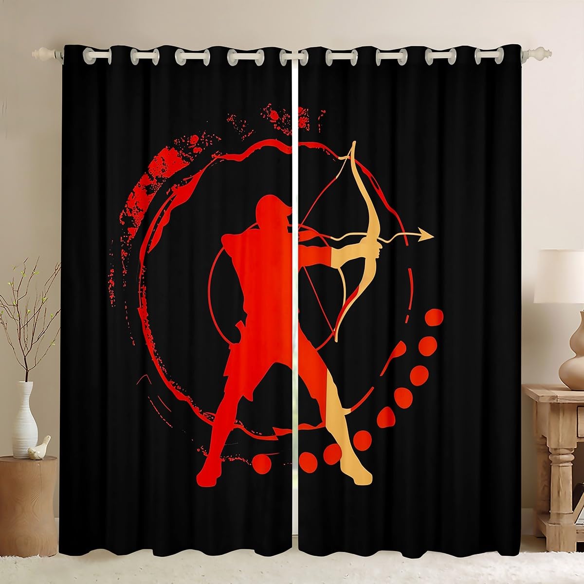 Rideaux tir à l'arc Manfei : stop aux fenêtres ternes avec ce décor sport à œillets x2