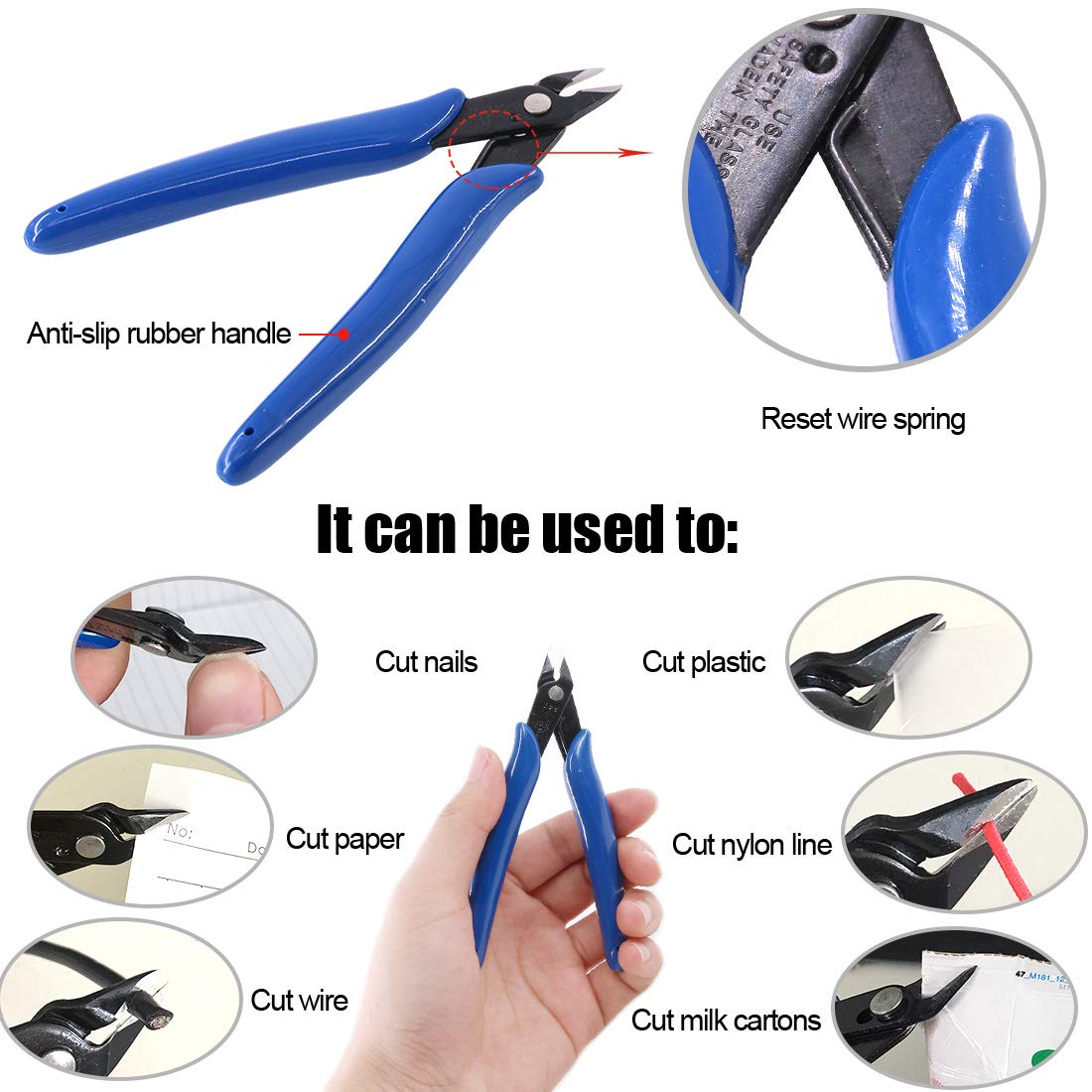 Glarks Kit de herramientas crimpadoras de cable coaxial RG6 RG59, crimpadora de compresión doble hoja pelacables y cortador con 10 conectores F