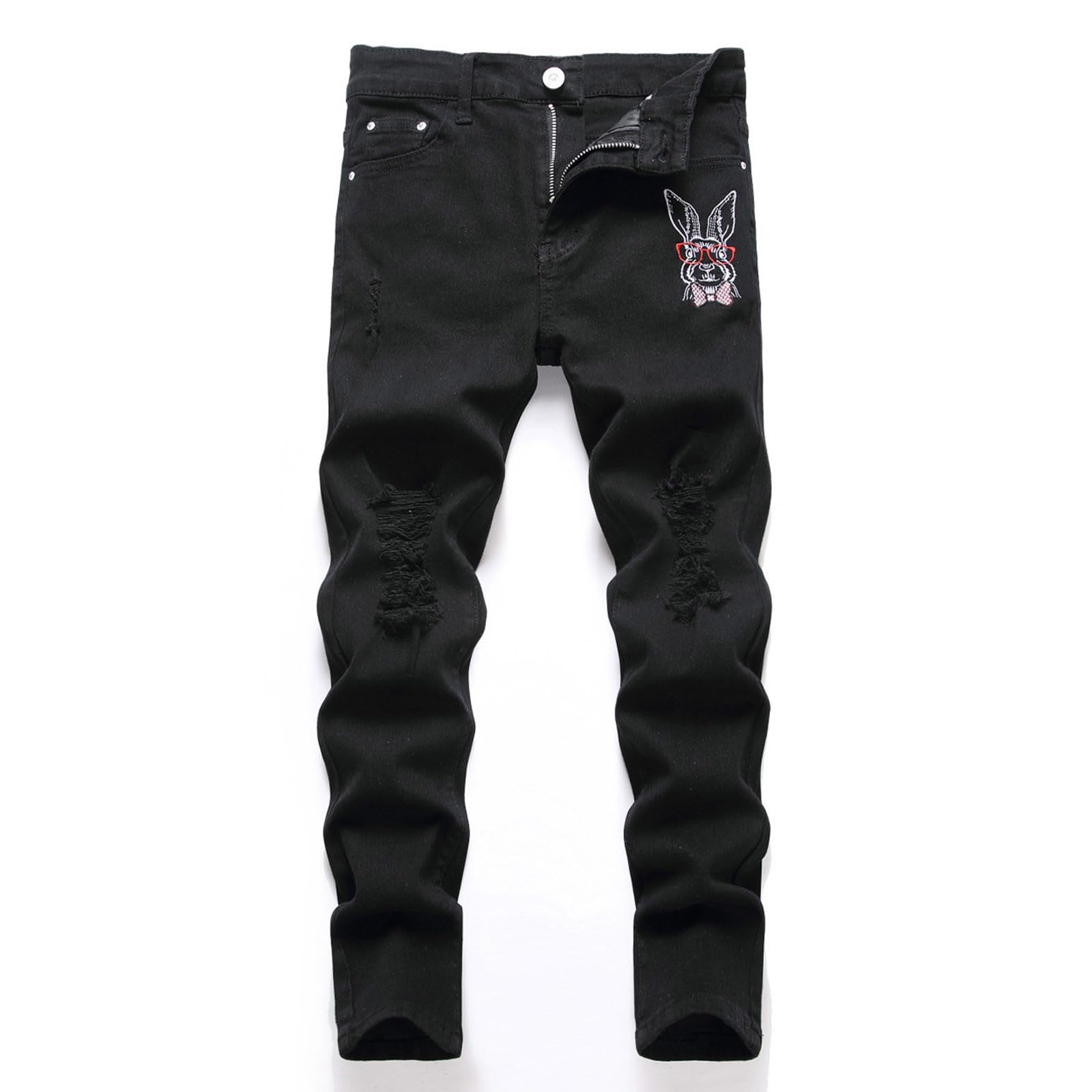 Genérico Pantalones de Denim para niños Costuras reforzadas Lavable y fácil Cuidado Lavable y fácil Cuidado Versátil para Cualquier ocasión Pantalones de Denim Lavados Confort en Todo el año