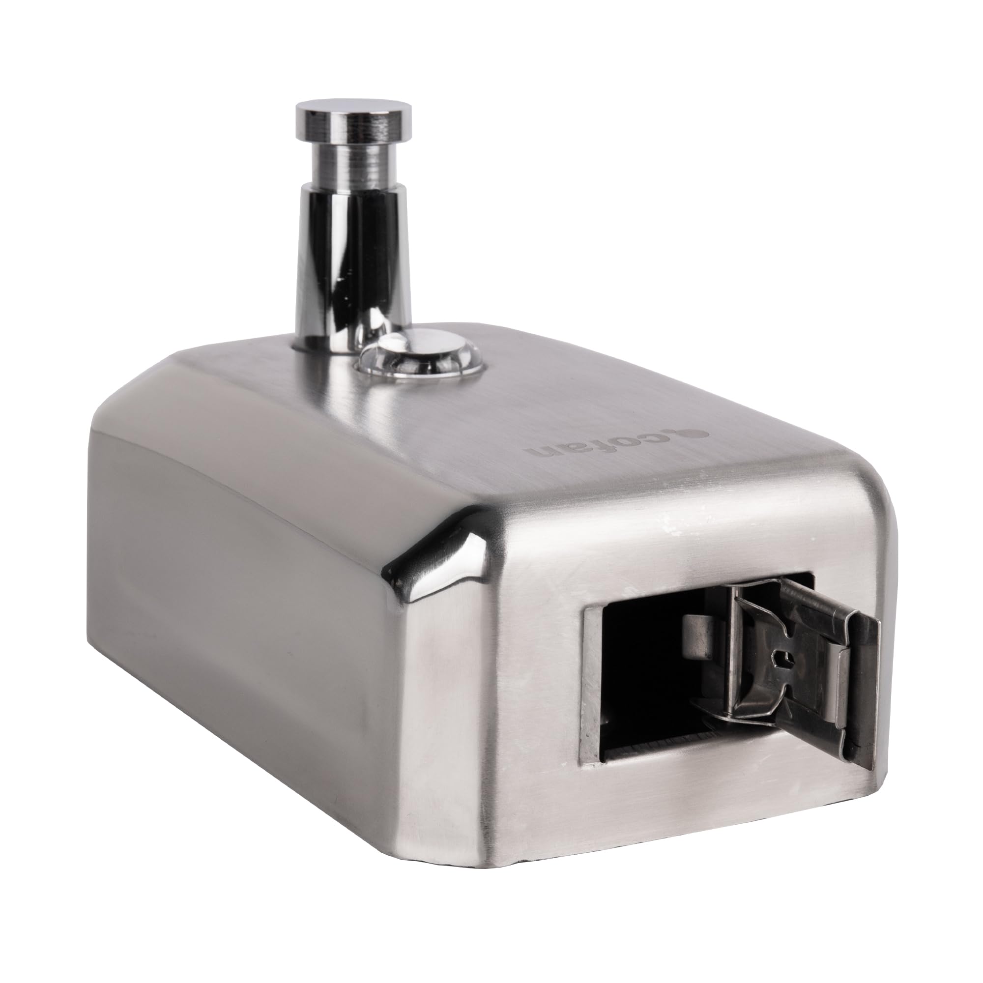 Cofan Dosificador de Jabón en Acero Inoxidable 304 | Capacidad: 500 ml o 1 Litro | Medidas: 10 x 6 x 15,5 cm | Dispensador de Jabón con Ventana de Visualización (Acero Inoxidable, 500 ml)