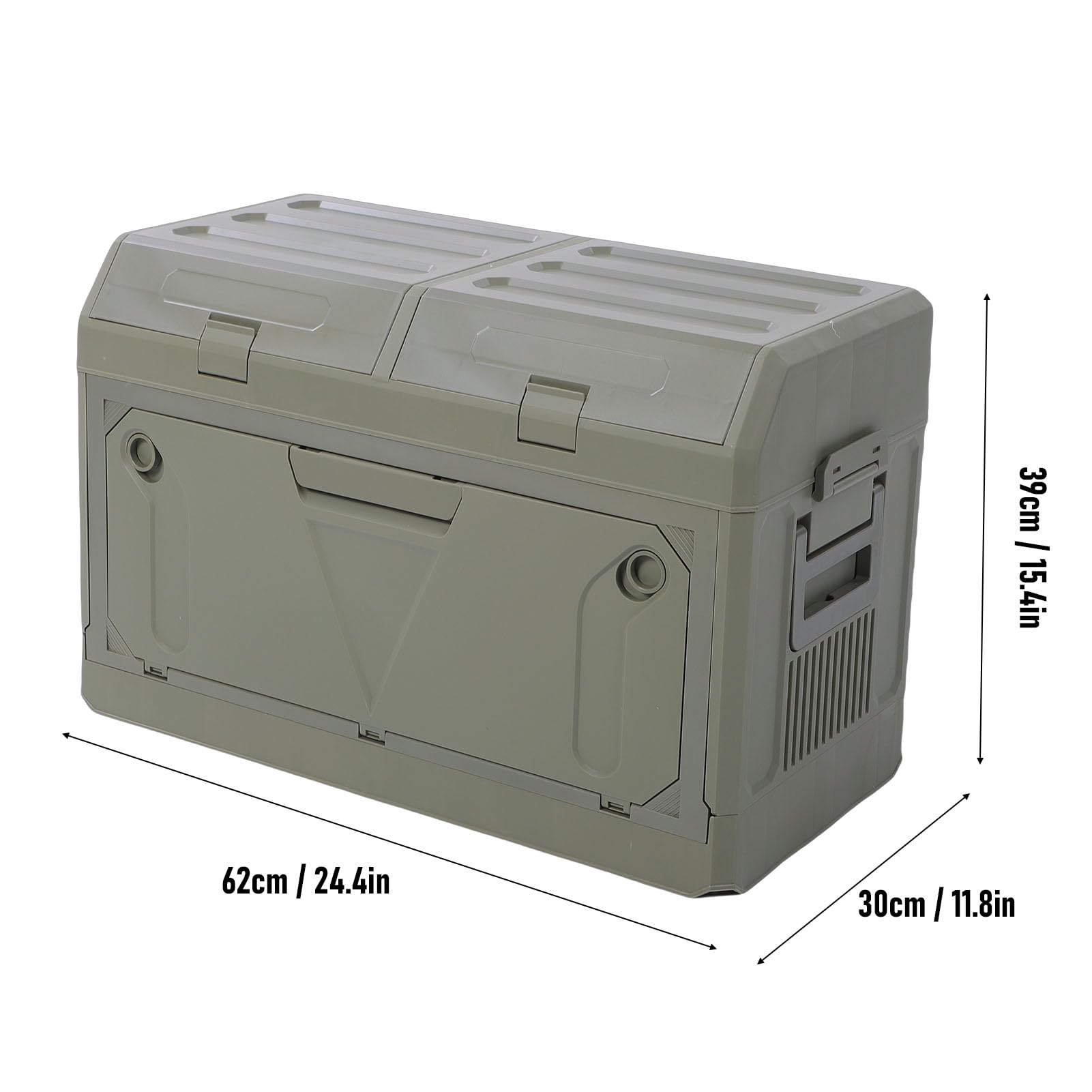 Caja de Almacenamiento Al Aire Libre, Contenedor de Almacenamiento Plegable de 2 Niveles con Tapa, Contenedor de Gran Capacidad Apilable a Prueba de Polvo Impermeable para Engranajes de (DE