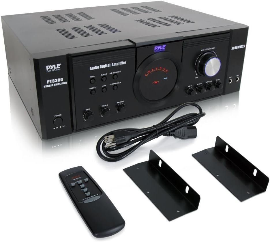 Pyle 3000 Watt Premium Home Audio Power Amplifier Portable 4 Channel