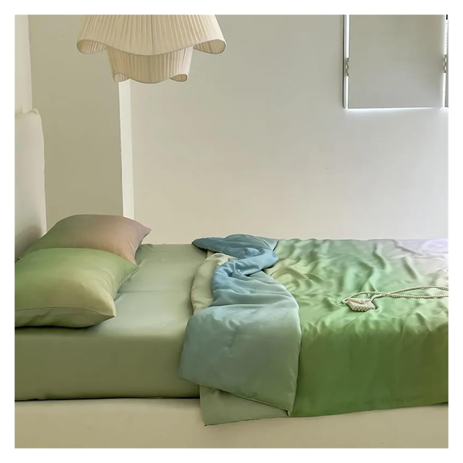 ADovz 4 pezzi queen size morbido setoso raffreddamento morbido trapuntato estivo piumino piatto lenzuolo 2 fodere Compatible with cuscini coperta sfumata viola,Lenzuola