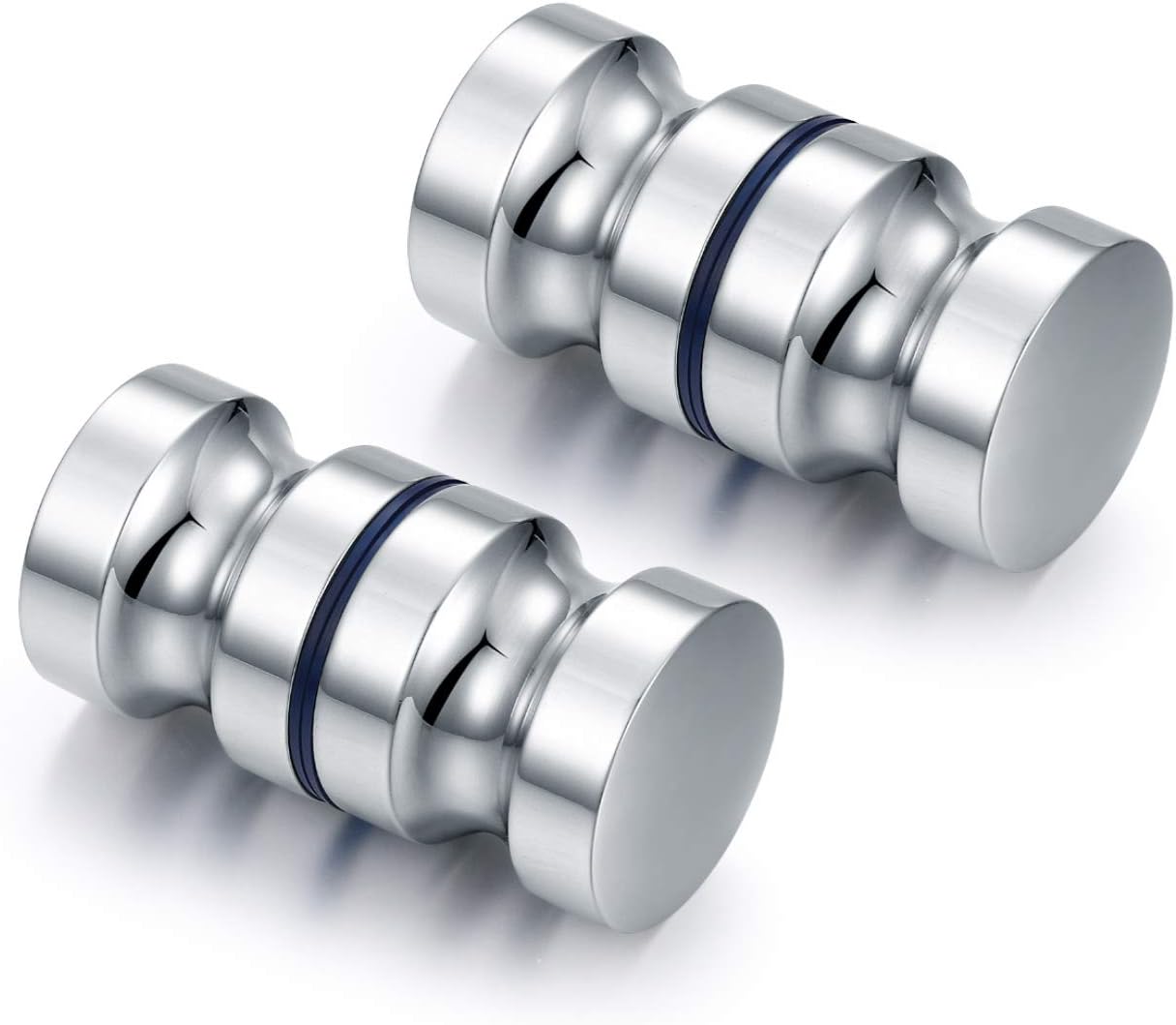 2PCS Shower Screen Door Knobs, Solid Stainless Steel Groove Design