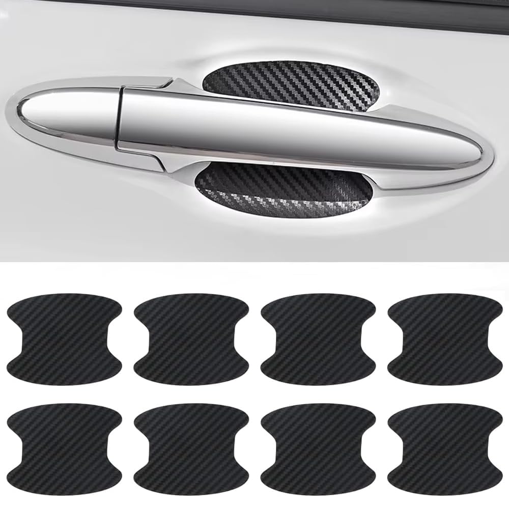 QIZUN 8PCS Car Door Handle Protective Film for Hyundai i20 Schrägheck 2 (II) GB 2018-2020, Anti-scratch, Car Door Wrist Paint Protection Film Decals,carbon fiber